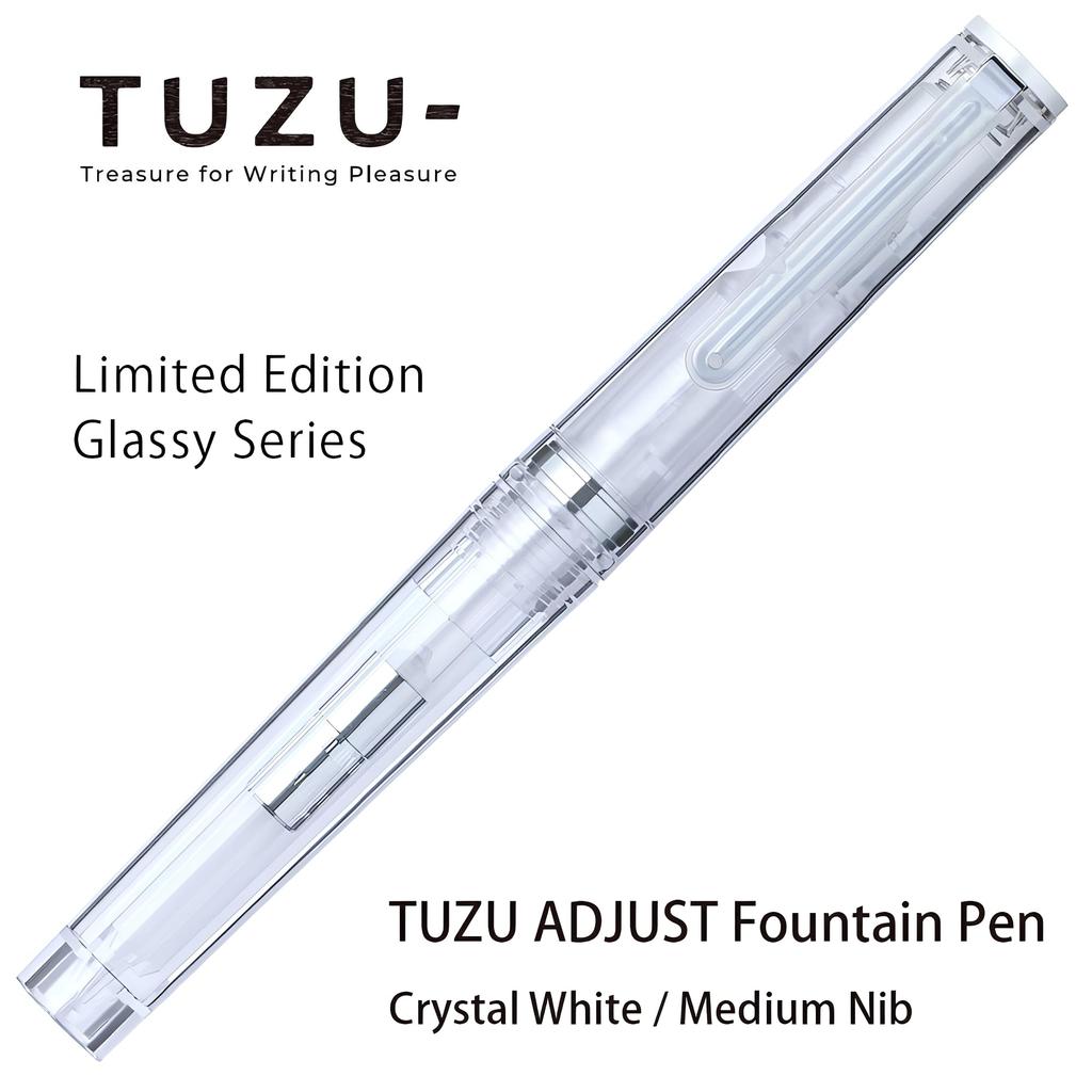 Sailor Fountain Pen TUZU ADJUST Glassy Medium Nib 12-0561 Self-Packaging (Crystal White, M)