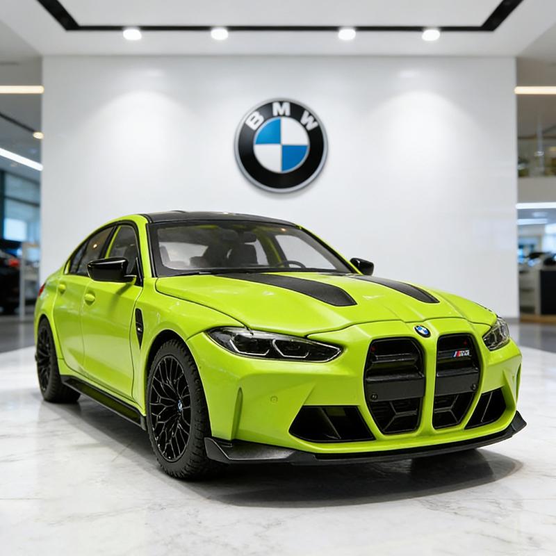 ABL1 1:24 BMW M3 CS LCI G80 Mpower Supercar Alloy Car Model Sound and Light Pull Back Children's Toy Collectibles Birthday Gift
