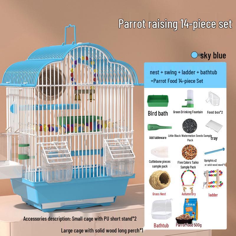 Новая Экологическая Птичья Вилла: Маленькая клетка для попугаев, например, для кореллы, ожерелового попугайчика, волнистого попугайчика, жемчужного