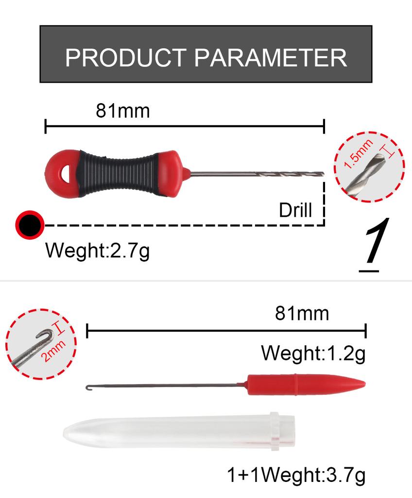 Needle Bait Needle Bait Stainless Steel Baiting Device Bait Drill Bait Hook Fishing Tackle Hook