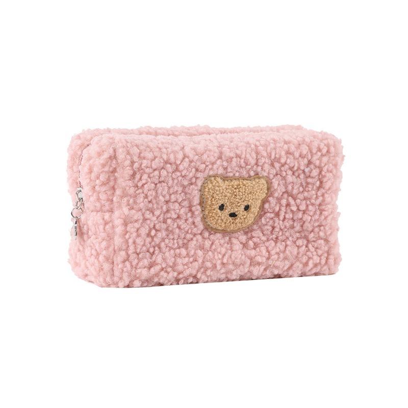 Корейская мультяшная симпатичная косметичка, переносная сумка для хранения туалетных принадлежностей с рисунком из мультфильма, новая мягкая косметичка с принтом медведя