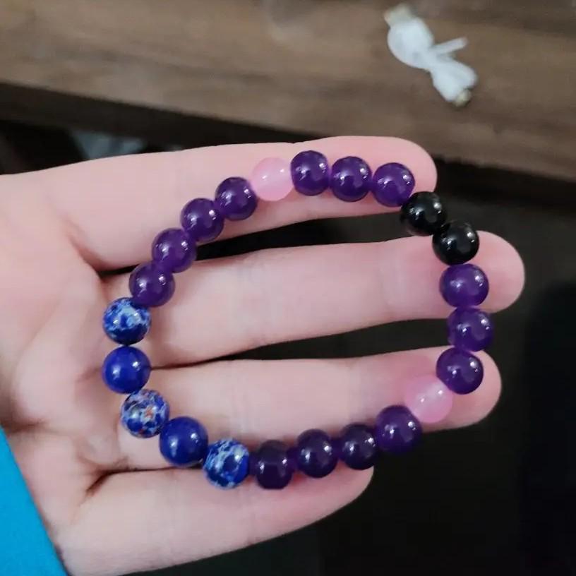 Браслет из натуральных камней аметист и цитрин для женщин