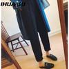 IHUASU Женские модные повседневные однотонные брюки и капри с принтом