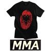 MMA Kick Boxing Muay Thai UFC T-Shirt Country National Flag Retro Vintage Albania Symbol Emblem Albanian 3D Print Men Women  Short Sleeve Round Neck
