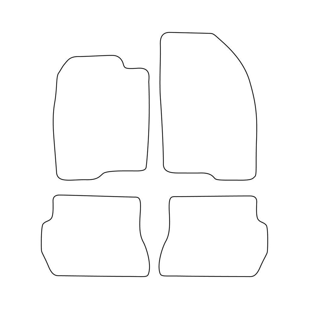 [Blm]Ma005 Black - Set Of Velour Floor Mats To Fit Mazda 2 I 2003-2007 - Black Trim