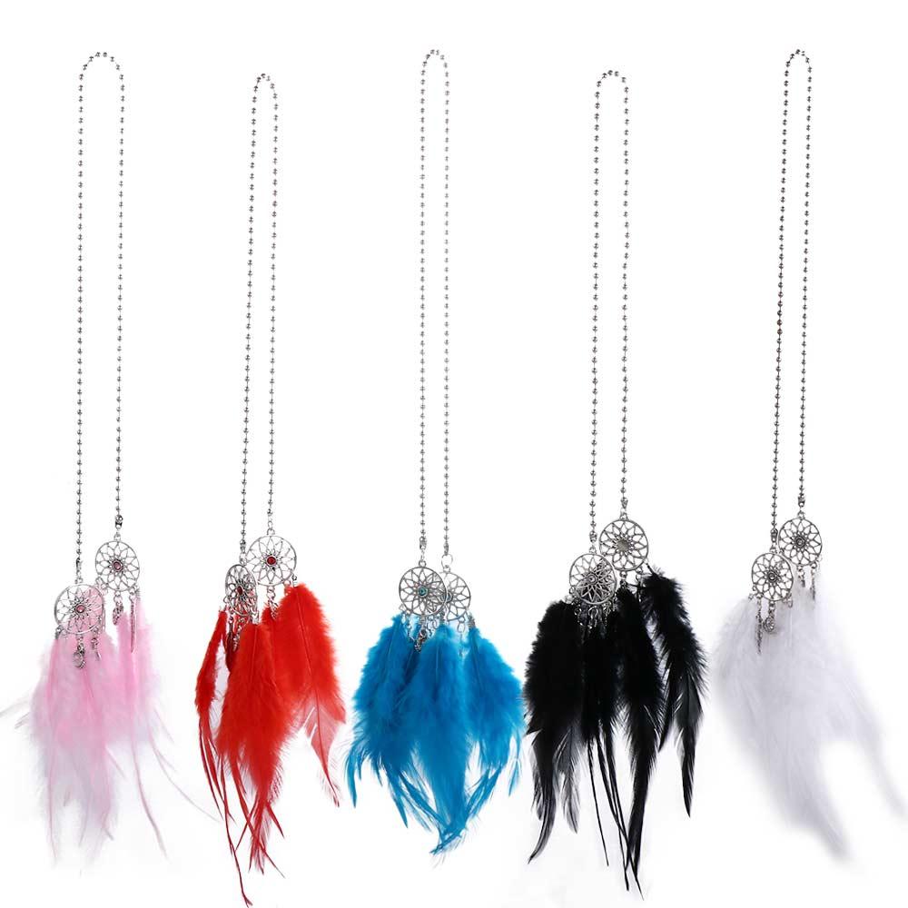 Wall Hanging Car Ornament Handmade Dream Catcher Wind Chimes Feather Car Pendant Dreamcatcher
