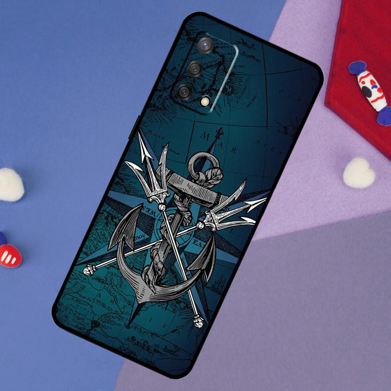 Anchor Sea Beach Case For Oppo A17 A60 A40 A80 A16 A76 A96 A98 A58 A78 A18 A38 A57 A74 A54 A94 A15 A5 A6 Pro