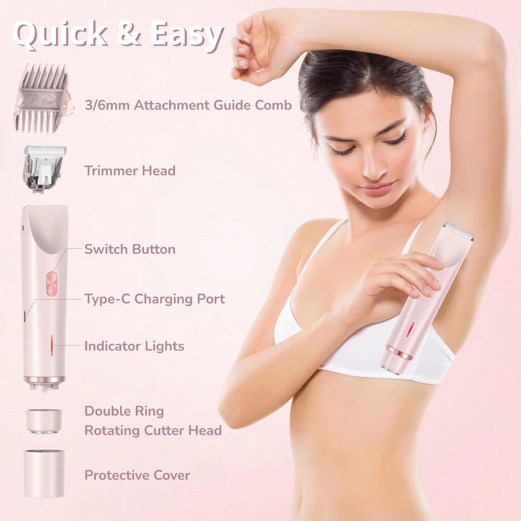 Электробритва 2-в-1 для удаления волос у женщин, портативный нож для удаления волос, беспроводной безболезненный триммер для тела, триммер для бикини