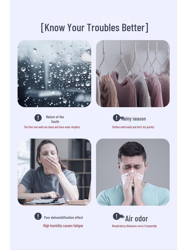 Бесшумный осушитель Huinan и очиститель воздуха с отрицательными ионами для дома, спальни
