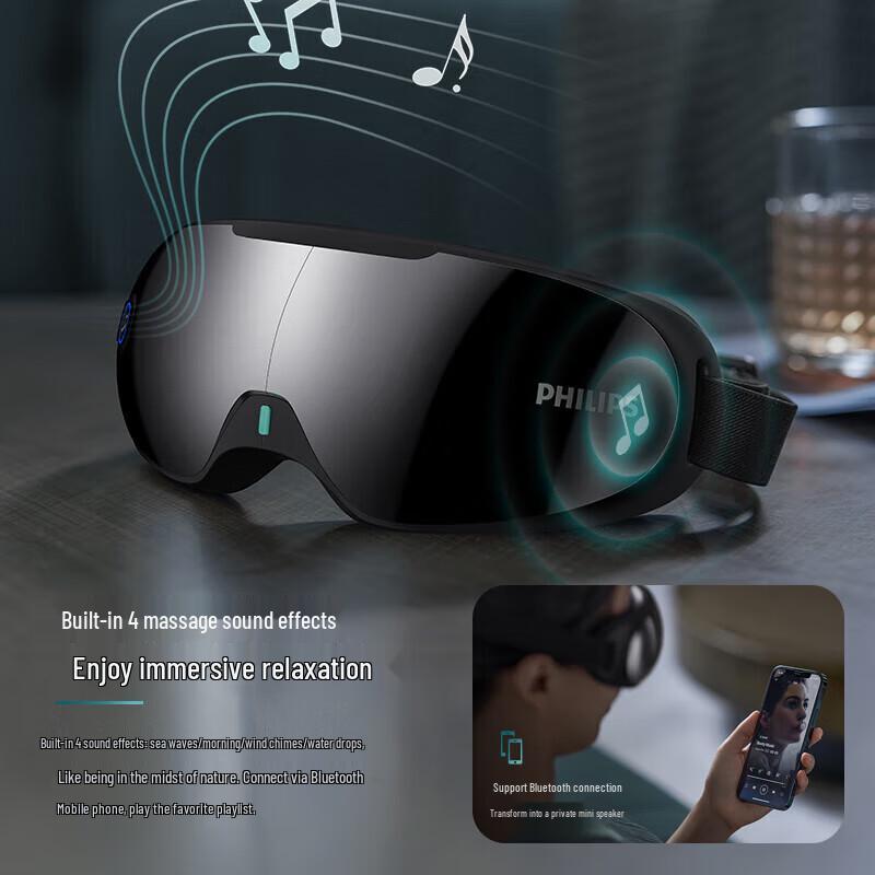 Philips полноразмерный Bluetooth-массажер для глаз с горячим компрессом, китайская вилка (адаптер в комплекте)