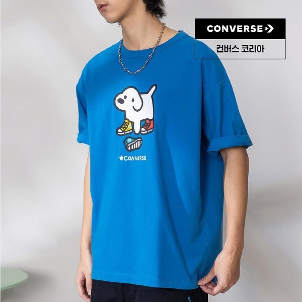 Converse Summer Short Sleeve Sneaker Tee Blue Uck177 Bir