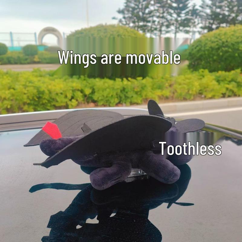 Toothless Dragon Roof Plush Toy & Helmet Decor