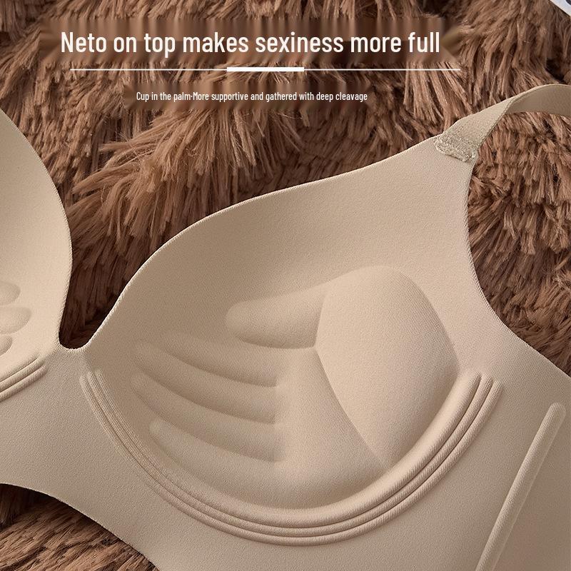 Gathered Deep V Round Cup Bra for Enhanced Bust and Beautiful Back