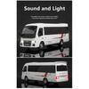 1/32 Toyota Coaster Alloy Bus Car Diecasts Metal Passenger Coach Vehicles Car Model Simulation Sound and Light Collection Kids Toy Gift