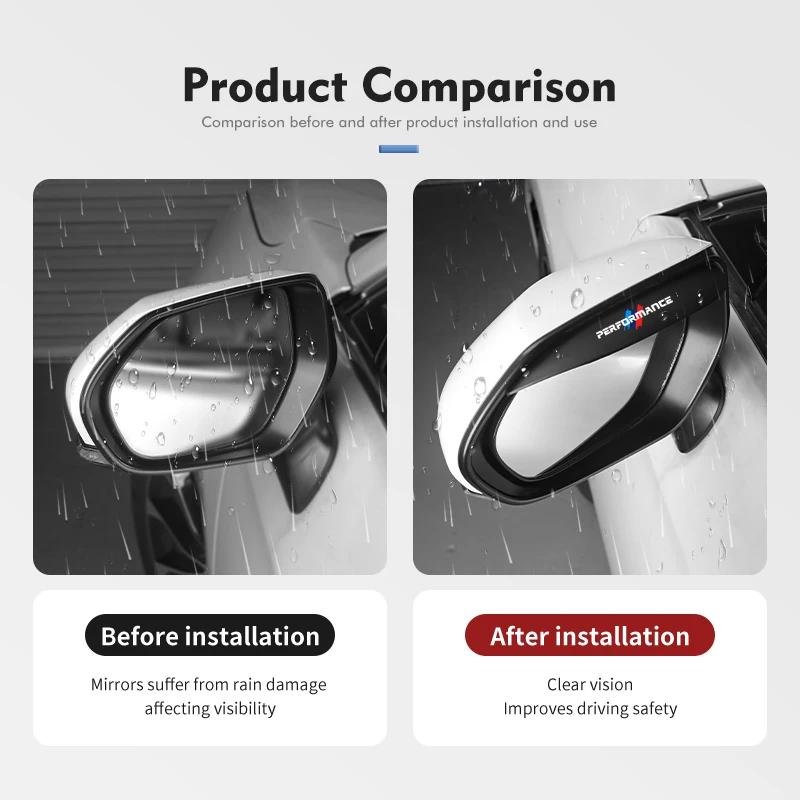 XWQP2 Car Sticker For BMW Hot 2025 For BMW Car General Adhesive Rain Eyebrow Clear Mirrors Anto Accessories G30 G20 M3 M5 E91 E92 E93