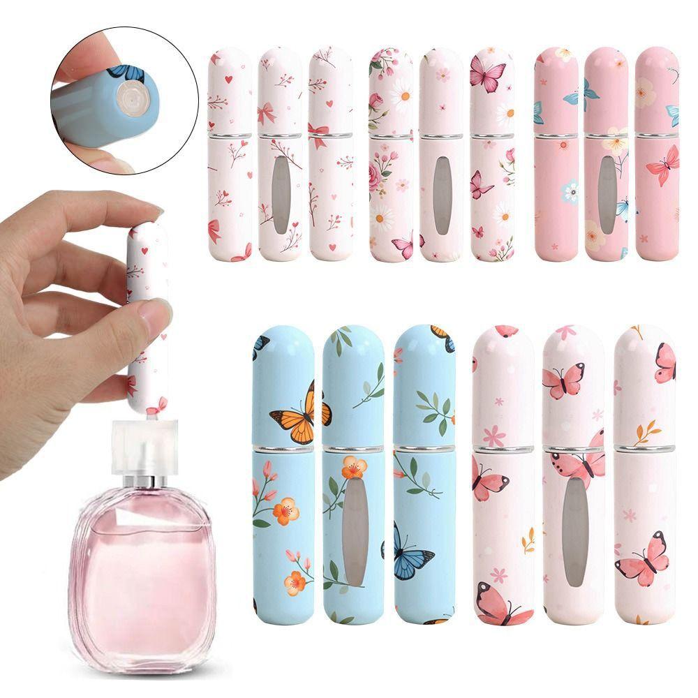 Спрей-бутылка с принтом бабочки, вращающаяся, многоразовые пустые косметические контейнеры, дорожная