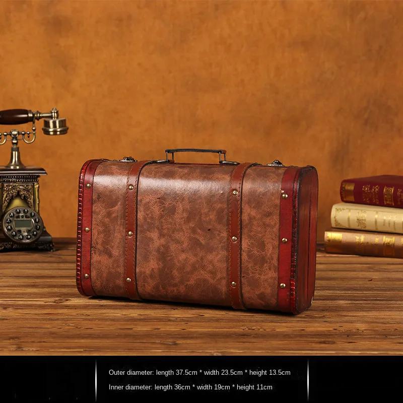 Деревянный антикварный ящик для хранения, средневековый винтажный чемодан, сундук с сокровищами, ожерелья, ювелирные изделия, подарочная коробка с замком, большая фотокоробка