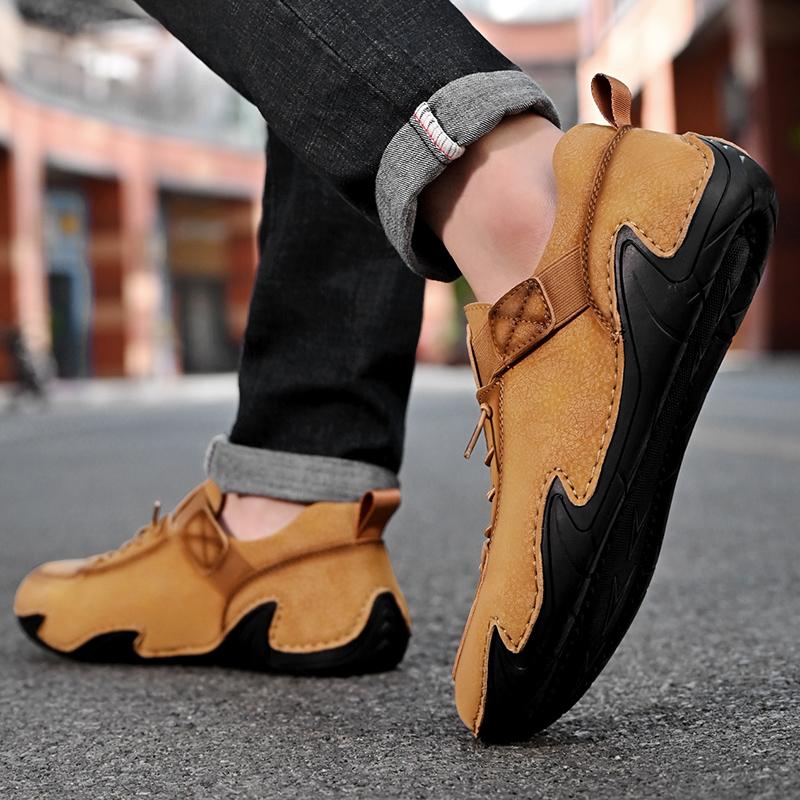 Кожаные туфли Пенни Мужские лоферы Слипоны Повседневная мужская обувь Комфортная обувь для вождения Мужская обувь на плоской подошве Прогулочная обувь Большой размер 48