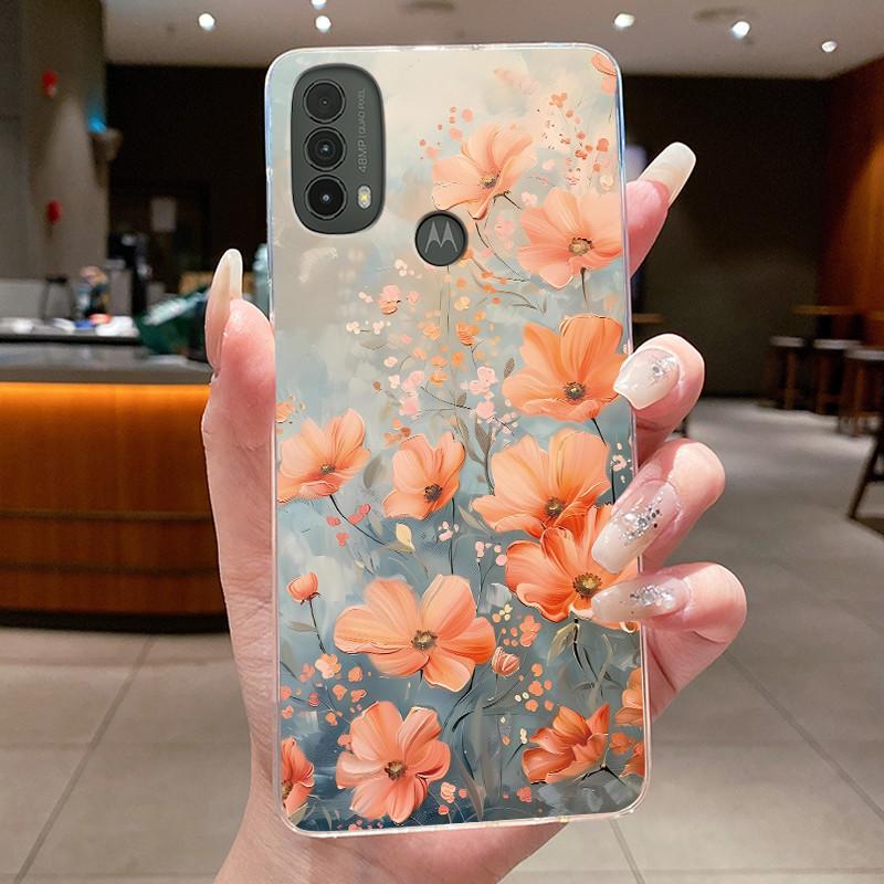 Case For Motorola MOTO E20 E30 E40 Clear Luxury Butterfly Fashion Flower Soft Silicone TPU Phone Cover for MOTO E40 E30 E20 Case