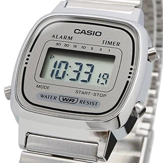CASIO наручные часы женские цифровой дизайн LA670WA-7 серебристо-серый зарубежная модель