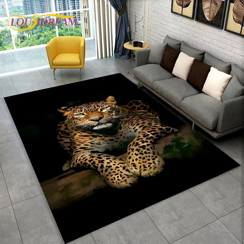 Living Room Carpet Cool Cheetah Tiger Floor Mat Men's Bedroom Anti Slip Dirt Resistant Wear-resistant Rug Home Decoration