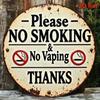 Курение и вейпинг запрещены Ретро Металлическая настенная табличка
