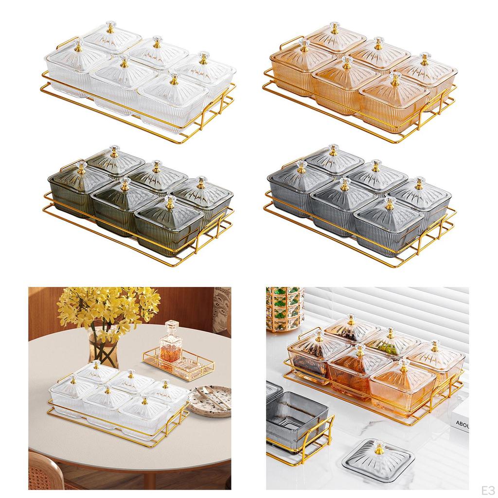 6 мисок для закусок и десертов, фруктовая тарелка с подставкой, сервировка