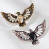 Rhinestone Eagle Brooch for Women Unisex Animal Pins Banquet Party Gifts Jewelry Accessories