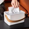Drop-resistant Portable Tissue Box with Handle Toilet Paper Case Round Napkin Holder  Tea Table