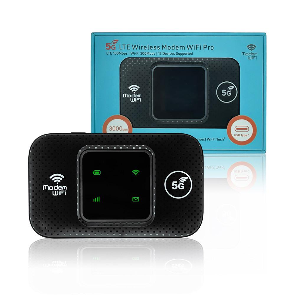 4G Portable WiFi Router with SIM Slot, 3000mAh Battery, Colorful Lights - Cambodia Series