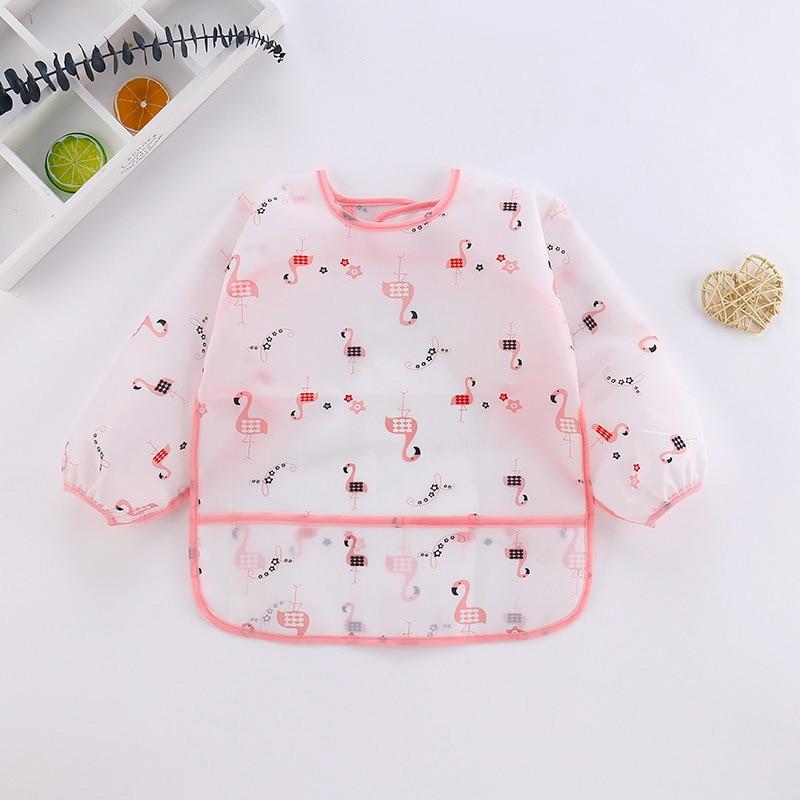 Baby Bibs New Cute Children Baby Stuff Toddler Waterproof Long Sleeve Art Smock Feeding Bib Apron