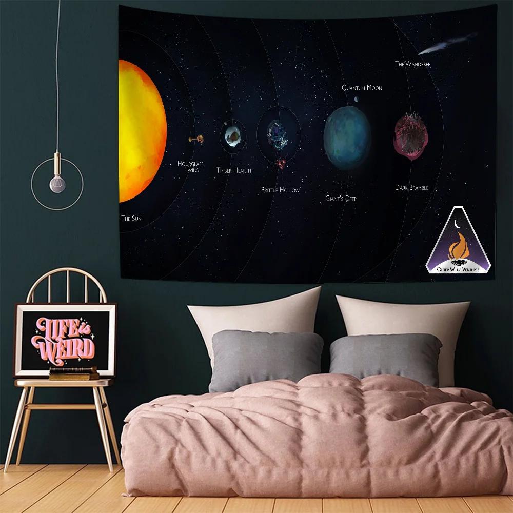 Outer Wilds Сделай сам Настенный гобелен Подвесной Таро Хиппи Настенные ковры Комната INS Домашний декор