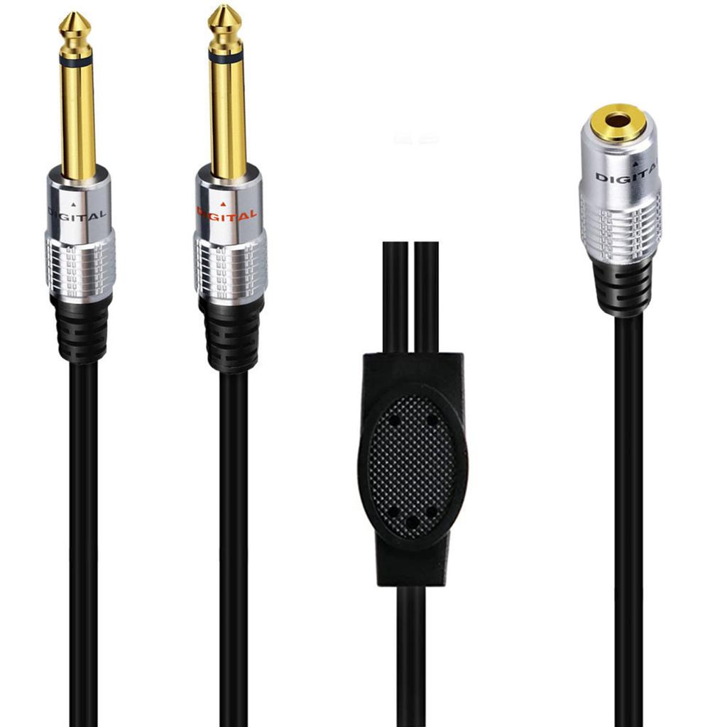 1/4 To 3.5mm Headphone Adapter,3.5mm Mini 1/8" TRS Stereo Female To 2 Dual 1/4 Inch 6.35mm Stereo Male Y Splitter 0.5m