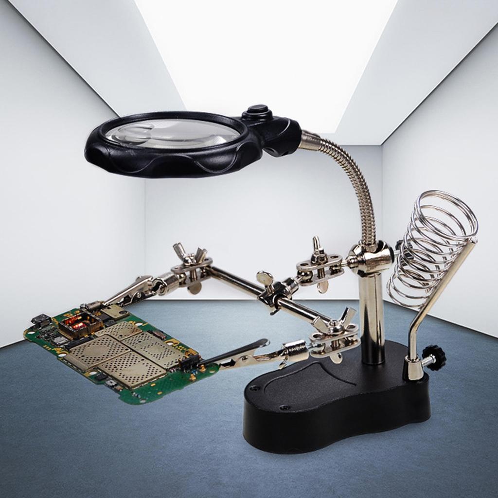 Светодиодная лампа с зажимом увеличительное стекло легко регулируемый инструмент для ремонта оборудования увеличительное стекло паяльная станция для электронной пайки