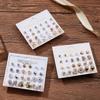 12 Pairs/set Classic Crystal Stud Earring Sets Women's Round Ball Metal Pearl Flower Earrings For Women Gift Mixed Jewelry