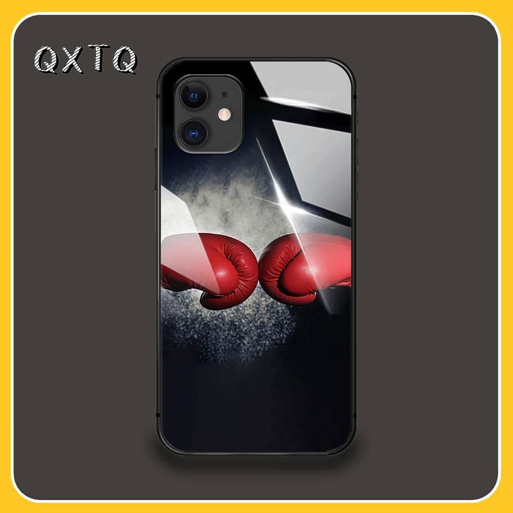 Модные боксерские перчатки, чехлы и обложки для мобильных телефонов, стеклянный чехол для iPhone, Xiaomi, Redmi, Samsung, Galaxy Note S, 12, 13, 14, 15, 21, 22, 5G, Pro, Max, Plus