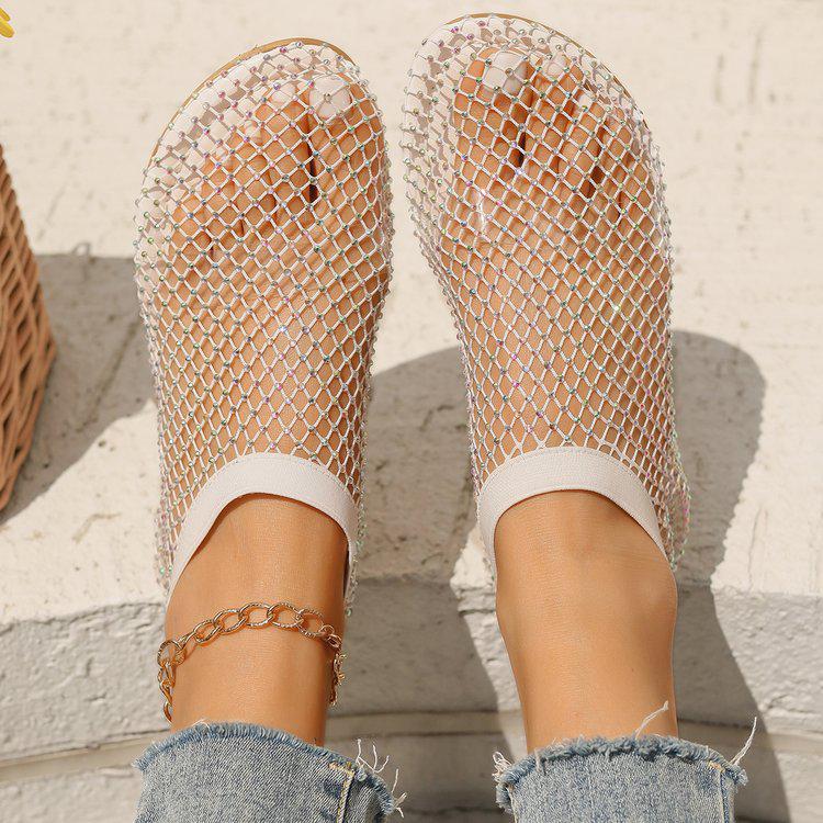 Европейская и американская мода 2024 года: Женские повседневные сандалии Cross-Border Mesh на лето.