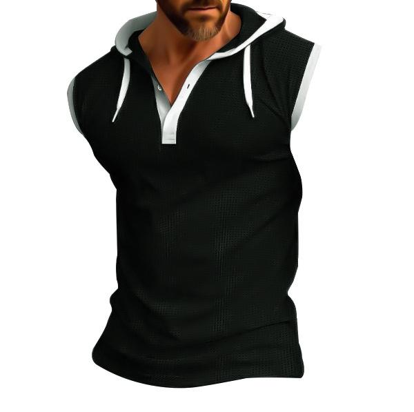 European and American Style Men's Summer Waistcoat Hooded Sleeveless Vest Fashion Casual Tank Top
