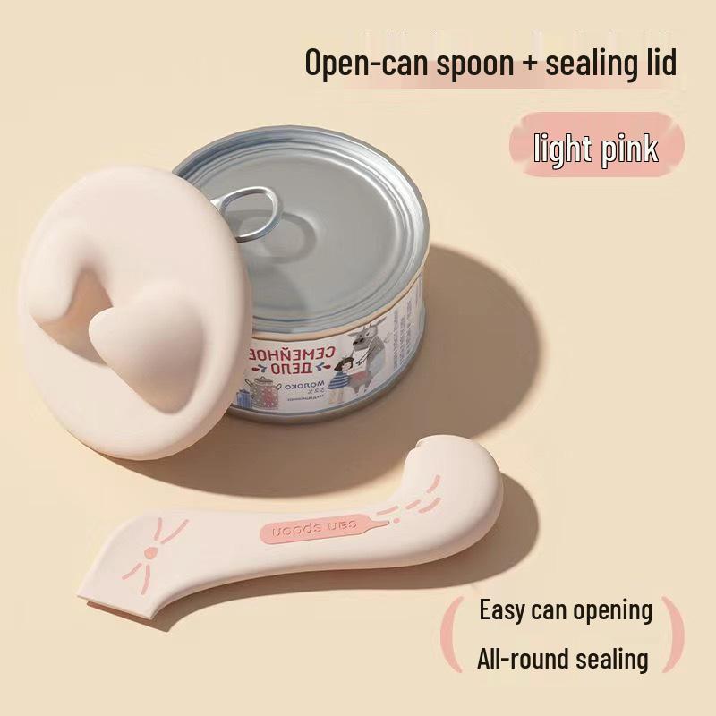 Многофункциональная силиконовая ложка для кошачьего корма и открывалка для консервов с герметичной коробкой