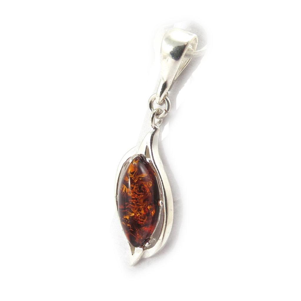 Les Trésors De Lily [J9623] - Amber 'Inspiration' Silver Pendant