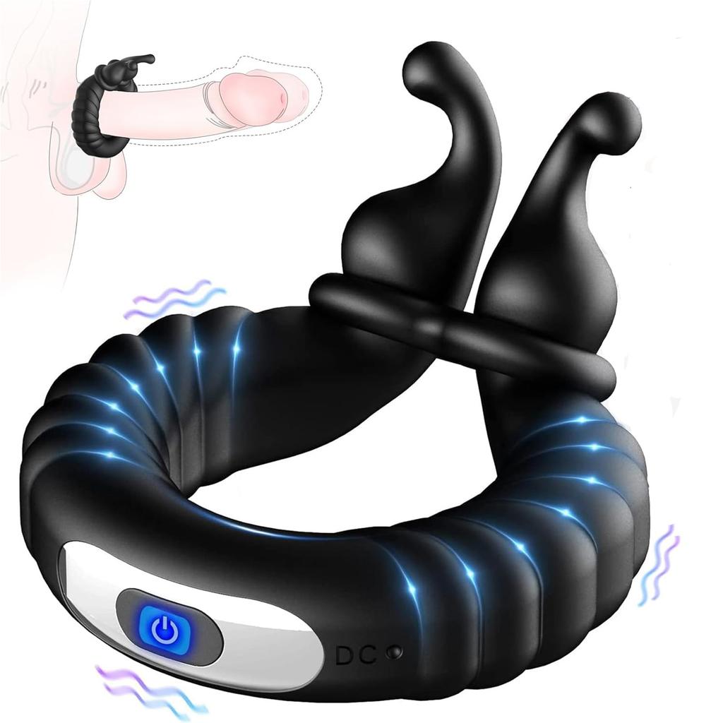 Ring Vibrator Rings Sex Toy for Couples with Adjustable Size Cock Ring Sex Toy with 10 Vibration Modes for Long-Lasting Erection Ring Sex Toy for Men