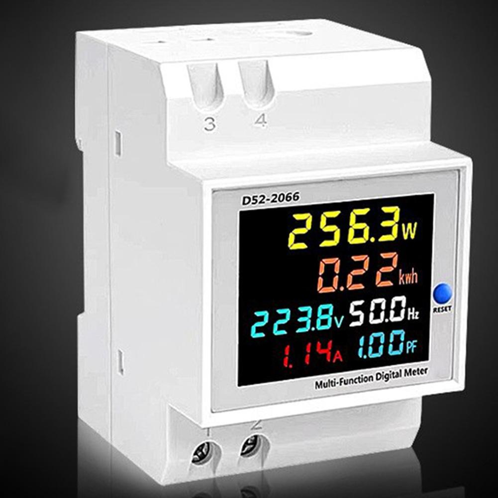 6 In 1 100A DIN Rail AC Power Meter. AC Power Meter Din Rail