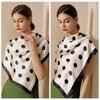 Soft Women's Silk Scarf Elegant Hijab Shawl Wraps Fashion Dot Print Silk Scarf  Headkerchief