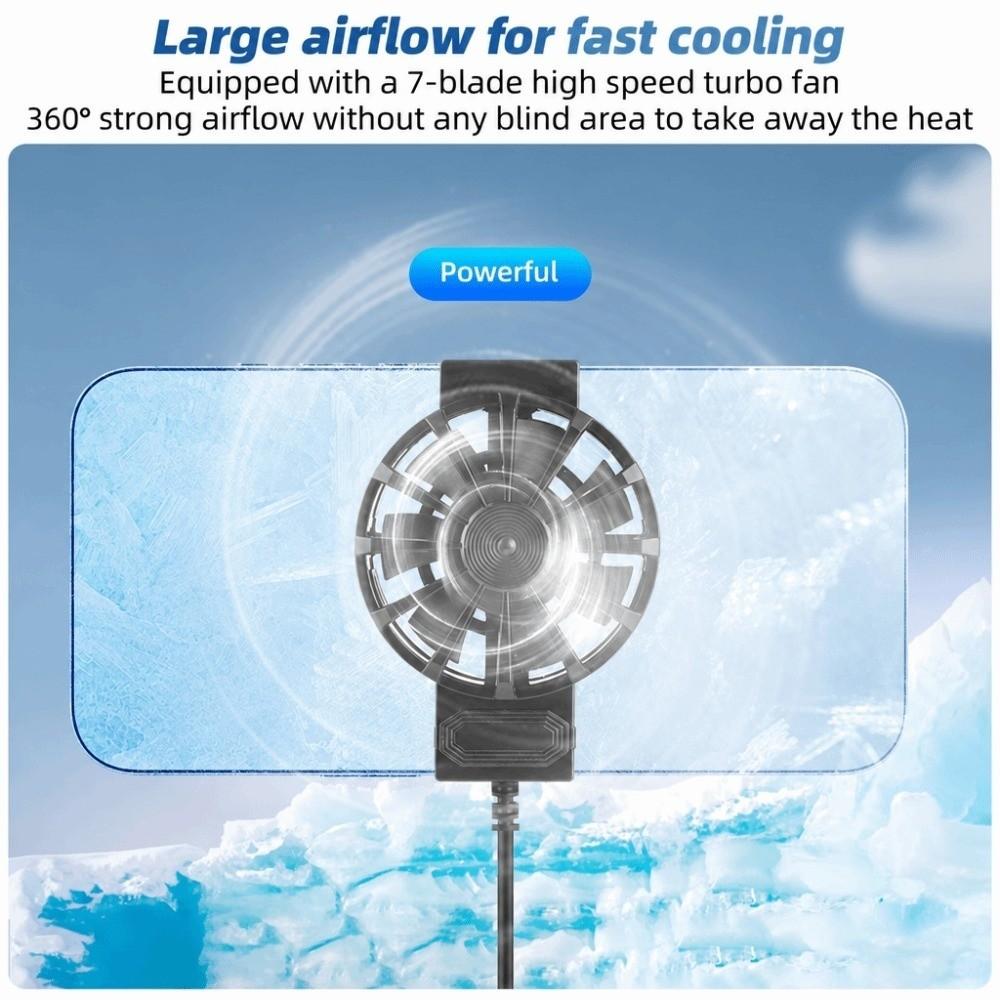 Mute Portable Phone Cooler Air-Cooled Mini Cooling Fan Phone Cooling Fan for Gaming Enthusiasts