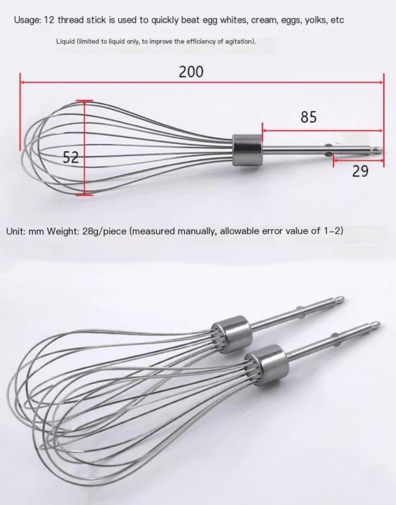 2 шт. для электрического миксера-венчика Philips HR3700 с 12- и 4-рядной насадкой из нержавеющей стали для взбивания