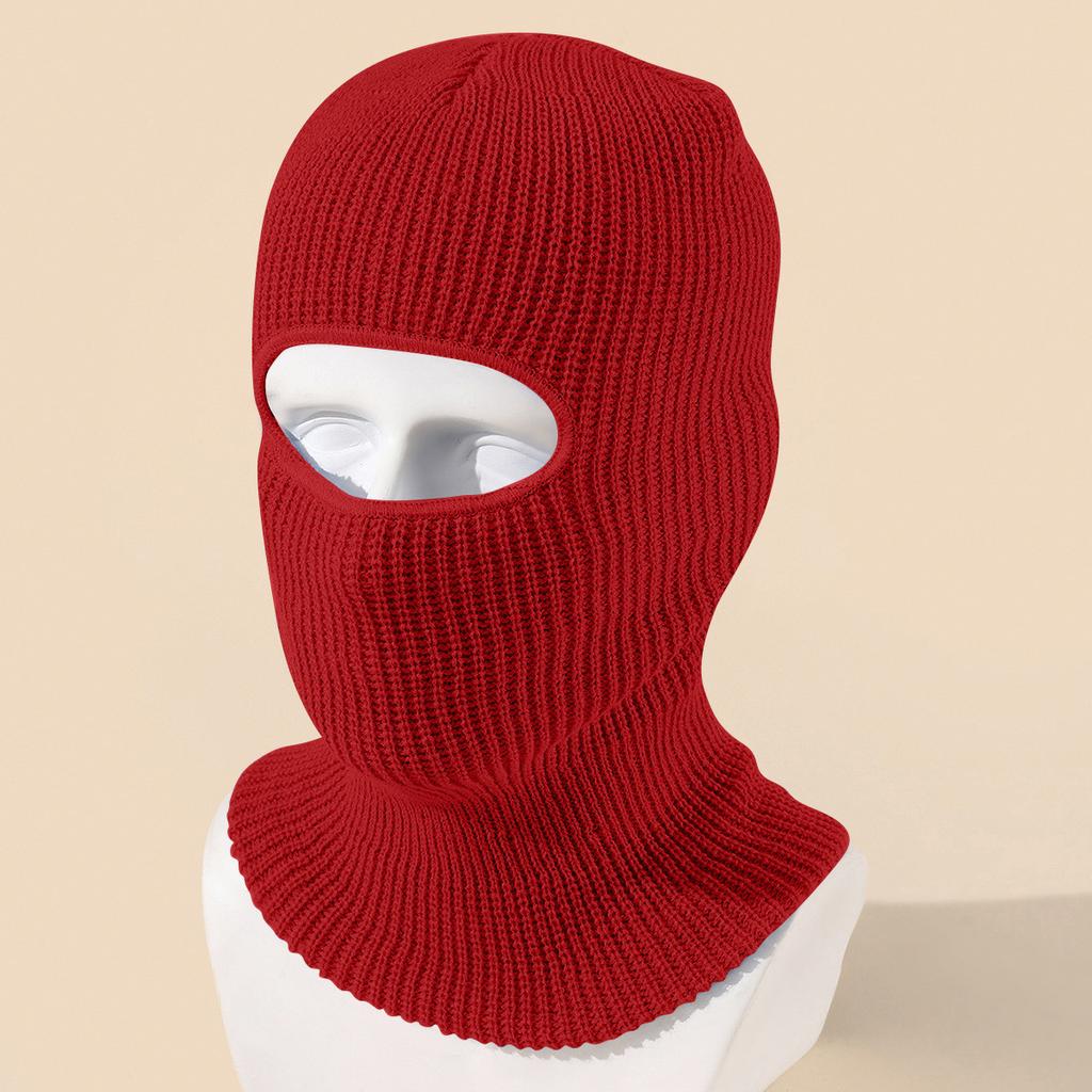 1-Hole Ski Mask Knitted Face Cover Adult Winter Balaclava Full Face Mask For Winter Outdoor Sports