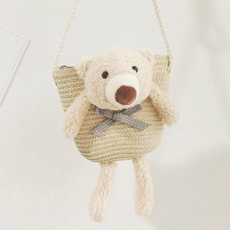 Рюкзаки Милая сумка с украшением в виде медведя Диагональная сумка Детский рюкзак