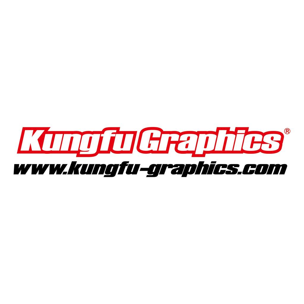 Лист микронаклейки с логотипом спонсора гоночной команды Kungfu Graphics, белый