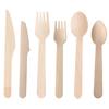 Wooden Eating Utensils Pack of 100 Disposable Cutlery Spoon Fork Knife Birchwood Cutlery Set Environmentally Friendly