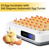 35 Egg Incubator 360 Degrees Automatic Egg Turner Incubators for Hatching Eggs with Temperature and